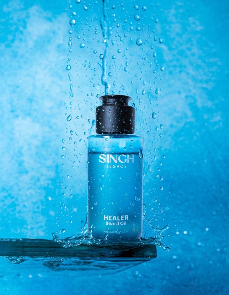 Singh Legacy Healer Beard Oil – water splash blue