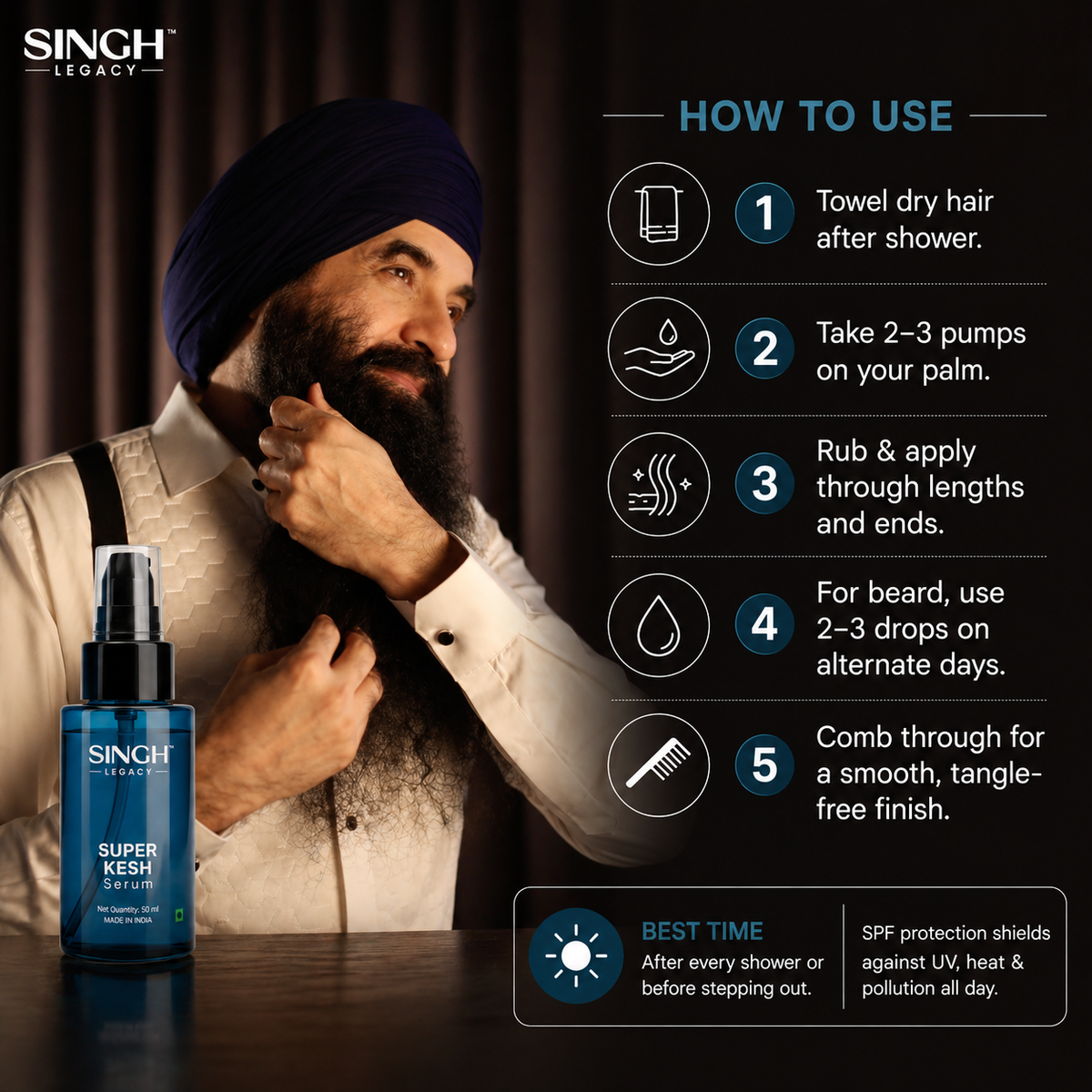 Singh Legacy Super Kesh Serum – How to use steps lifestyle