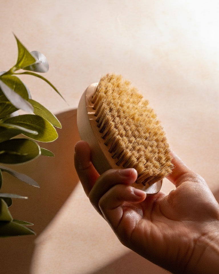 Singh Legacy Premium Beard Brush – held in hand lifestyle shot