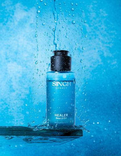 Singh Legacy Healer Beard Oil – water splash blue