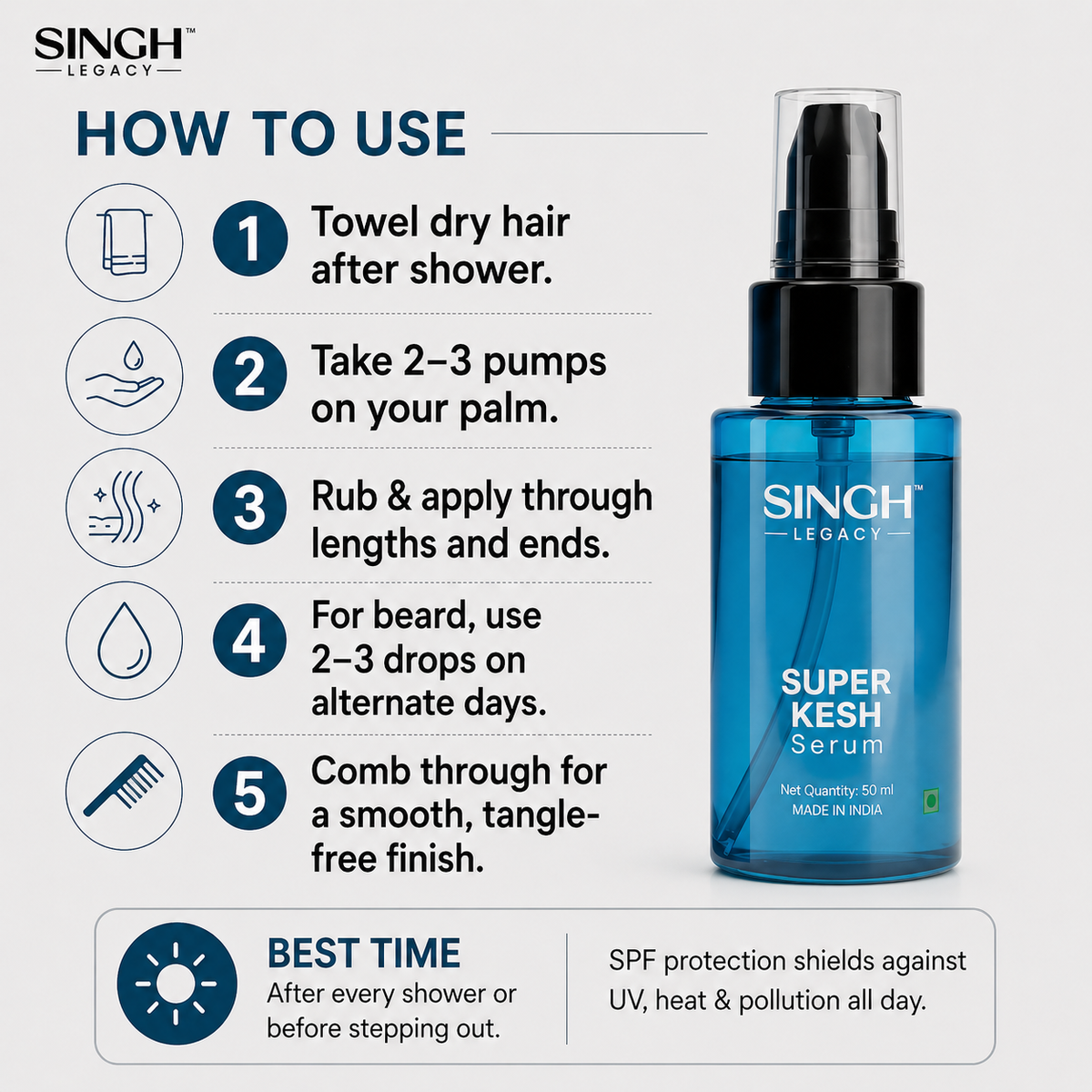 Singh Legacy Super Kesh Serum – How to use steps dark